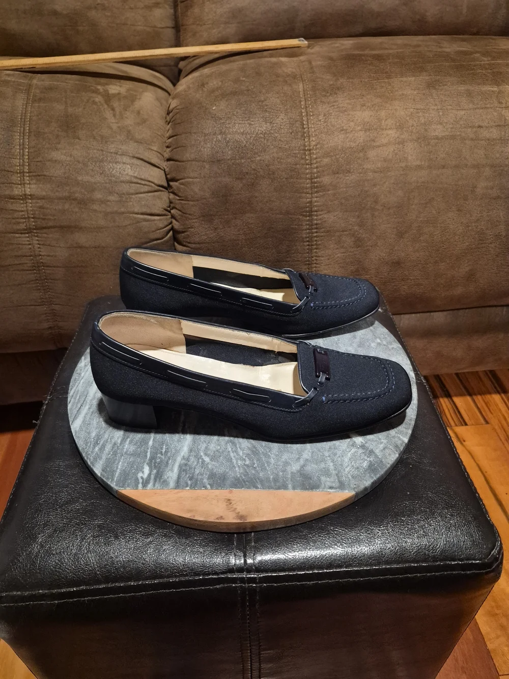 Salvatore Ferragamo Women's Blue Slip-On Loafer Flats Buckle Almond Toe 6.5 B